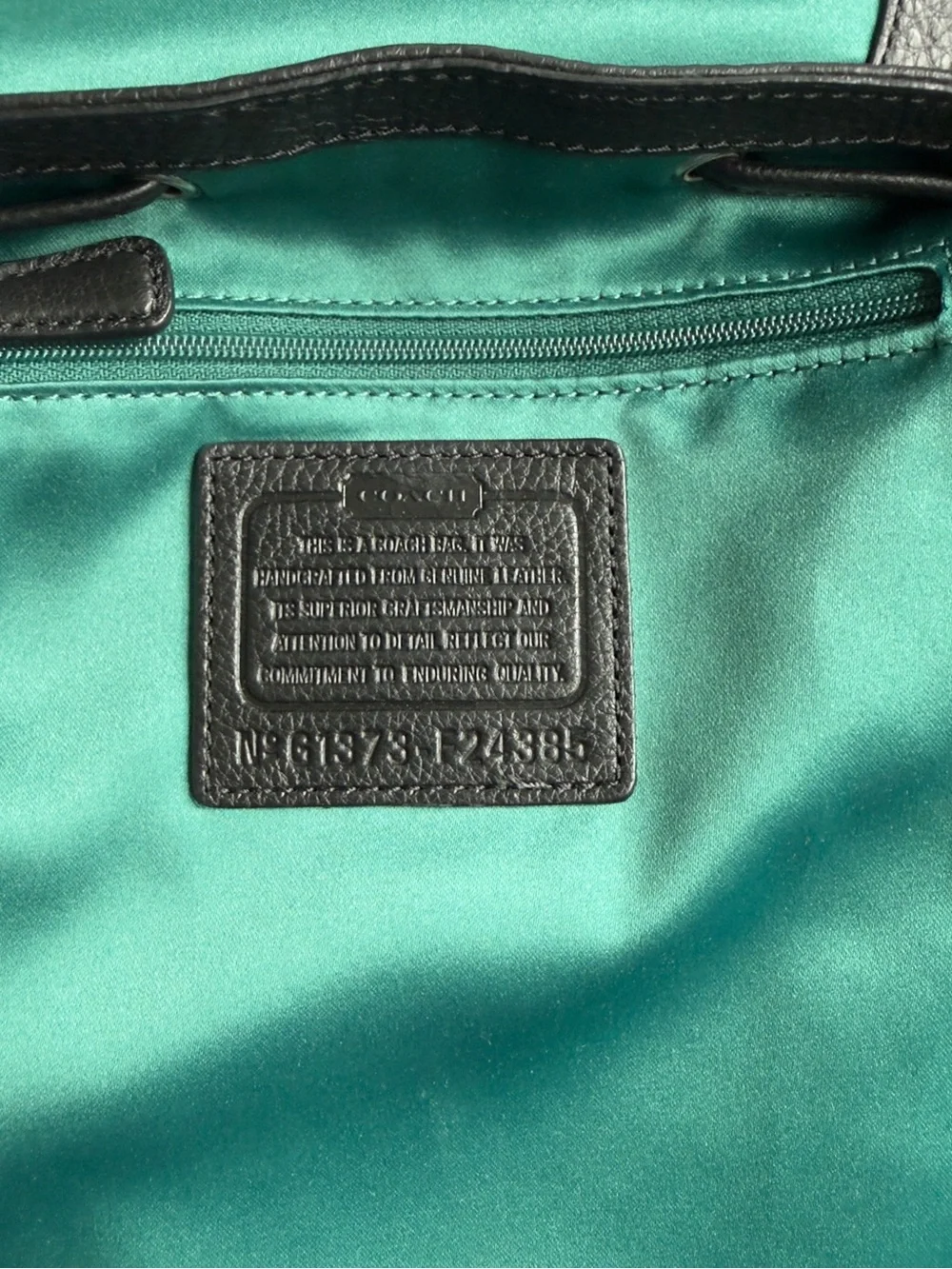 Coach Black Pebbled Leather Turnlock Drawstring Backpack –